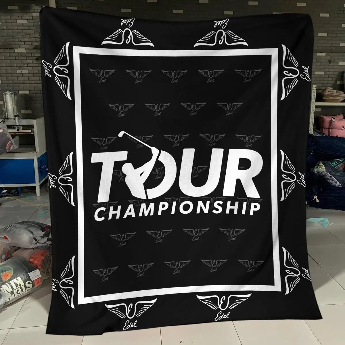 TOUR Championship Tournament Edel Golf Brand Exclusive Logo All Over Prints BLTC221024A01EGBLK - Blanket