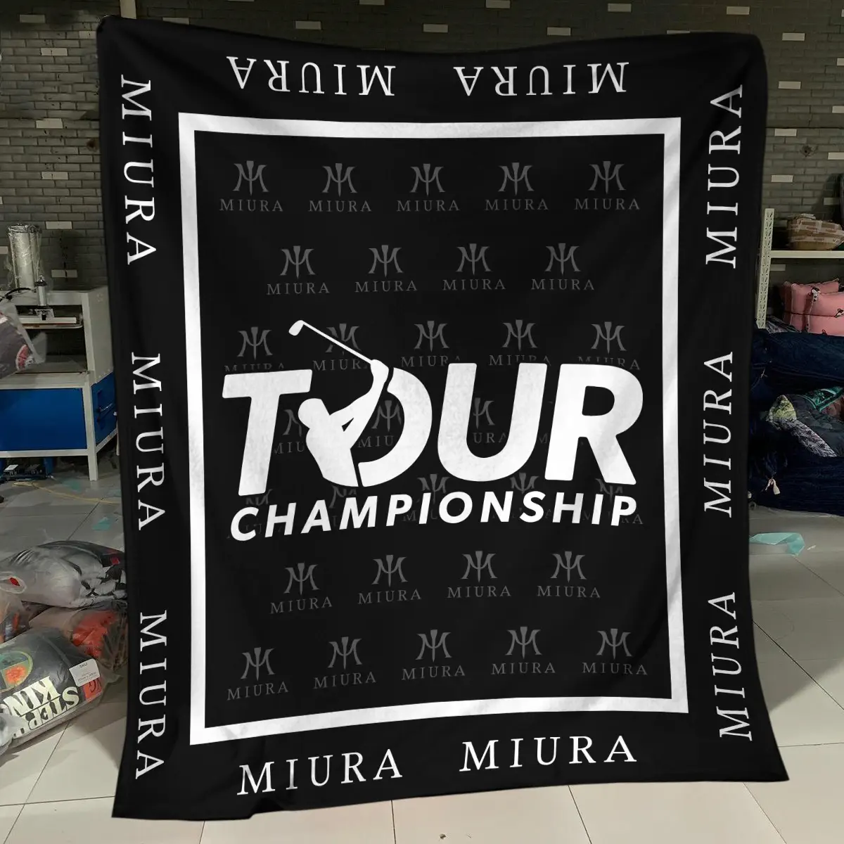 TOUR Championship Tournament Miura Golf Brand Exclusive Logo All Over Prints BLTC221024A01MGBLK - Blanket