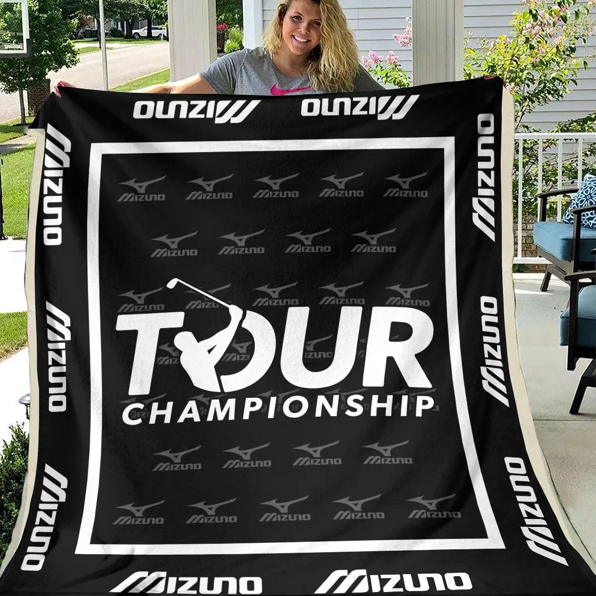 TOUR Championship Tournament Mizuno Brand Exclusive Logo All Over Prints BLTC221024A01MIZBLK - Blanket