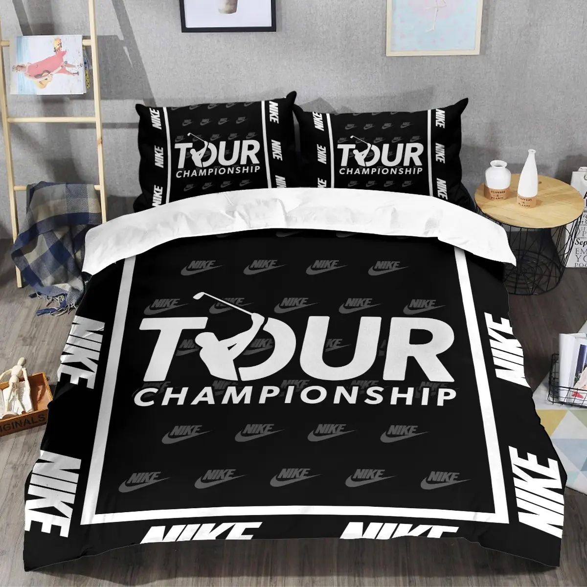 TOUR Championship Tournament Nike Brand Exclusive Logo All Over Prints BLTC221024A01NKSJT - Bedding Set