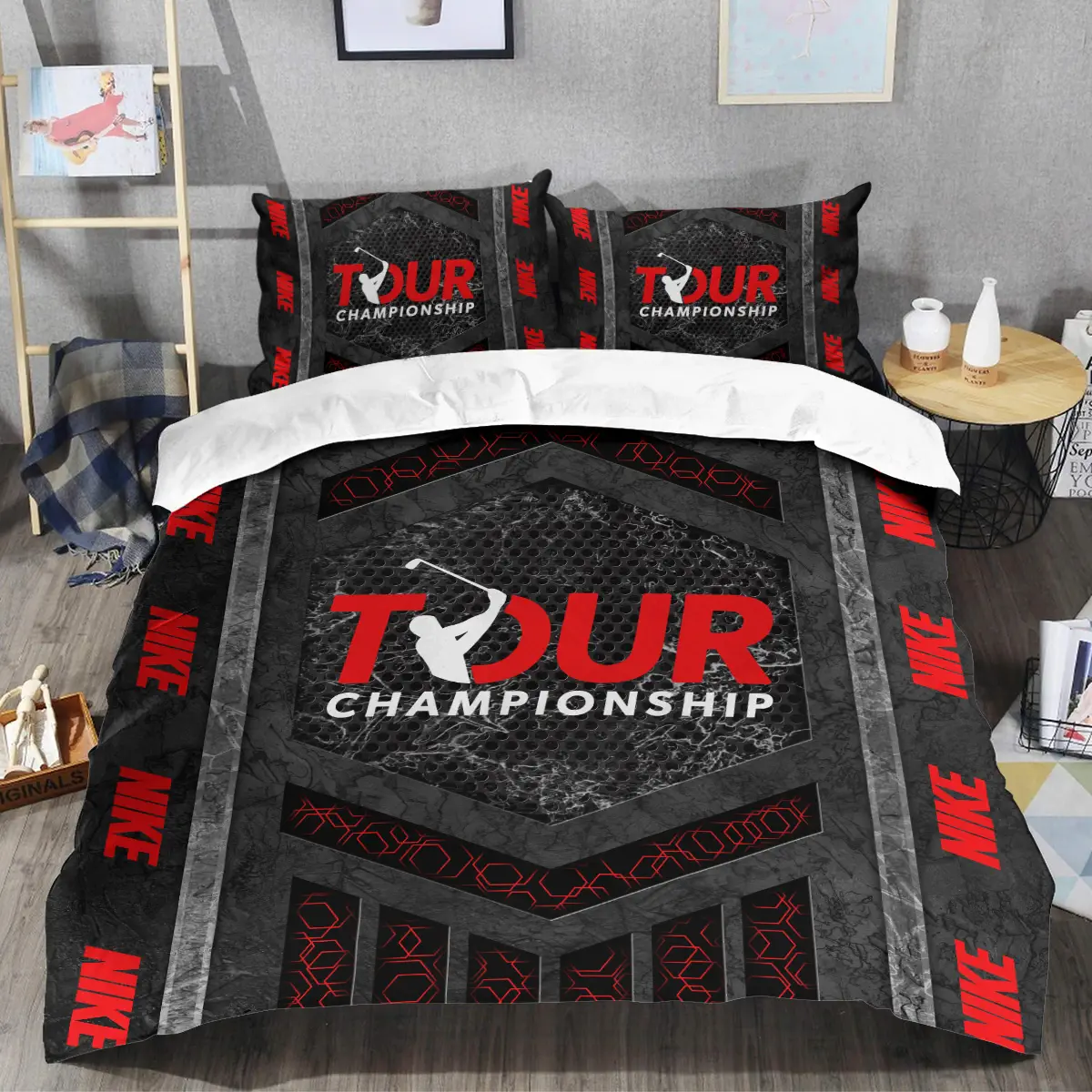 TOUR Championship Tournament Nike Brand Exclusive Logo All Over Prints BLTC231024A01NKSJT - Bedding Set