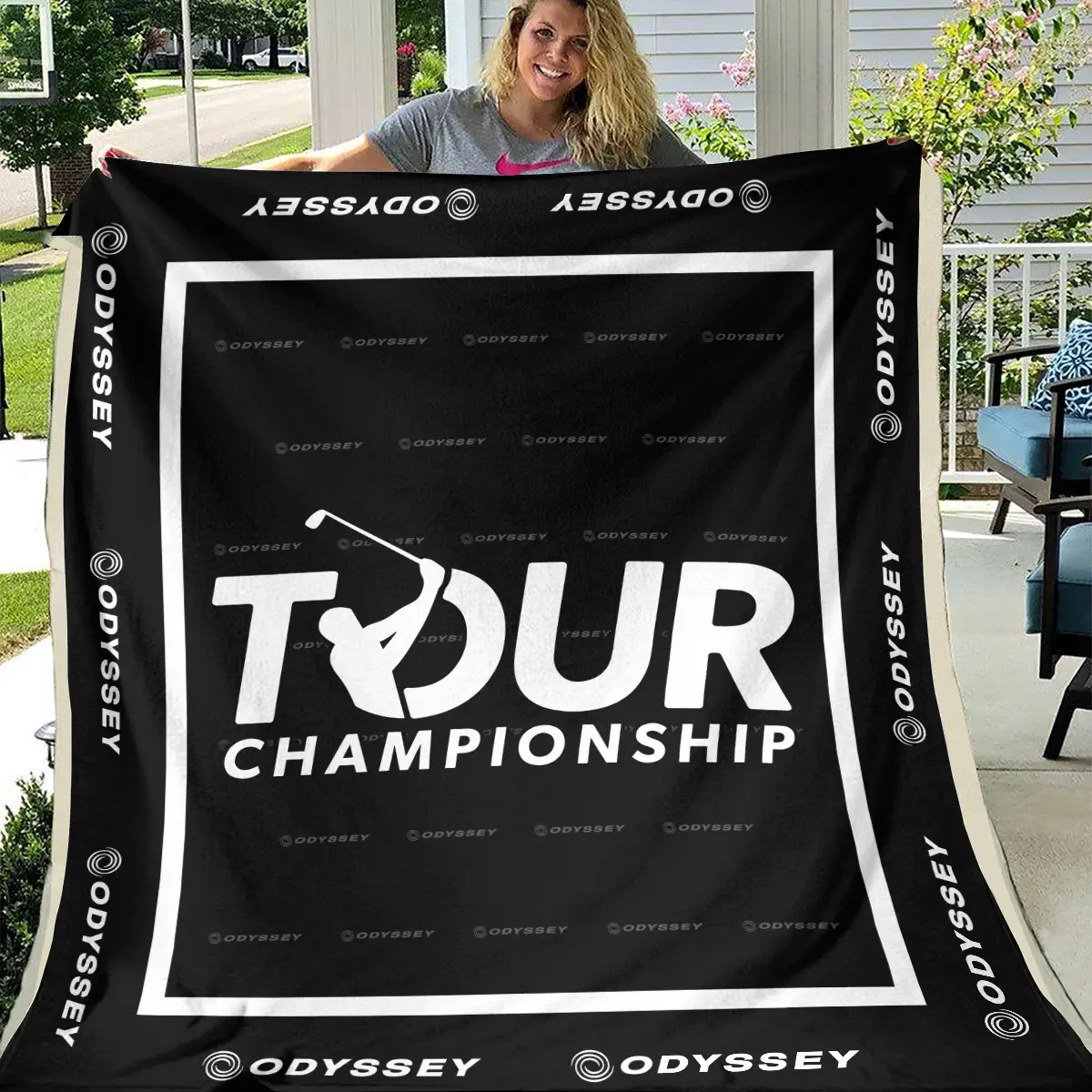 TOUR Championship Tournament Odyssey Brand Exclusive Logo All Over Prints BLTC221024A01ODBLK - Blanket