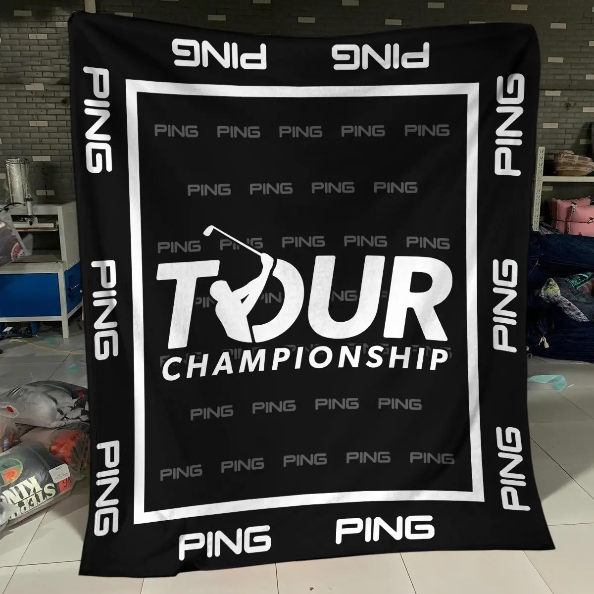 TOUR Championship Tournament Ping Brand Exclusive Logo All Over Prints BLTC221024A01PIBLK - Blanket