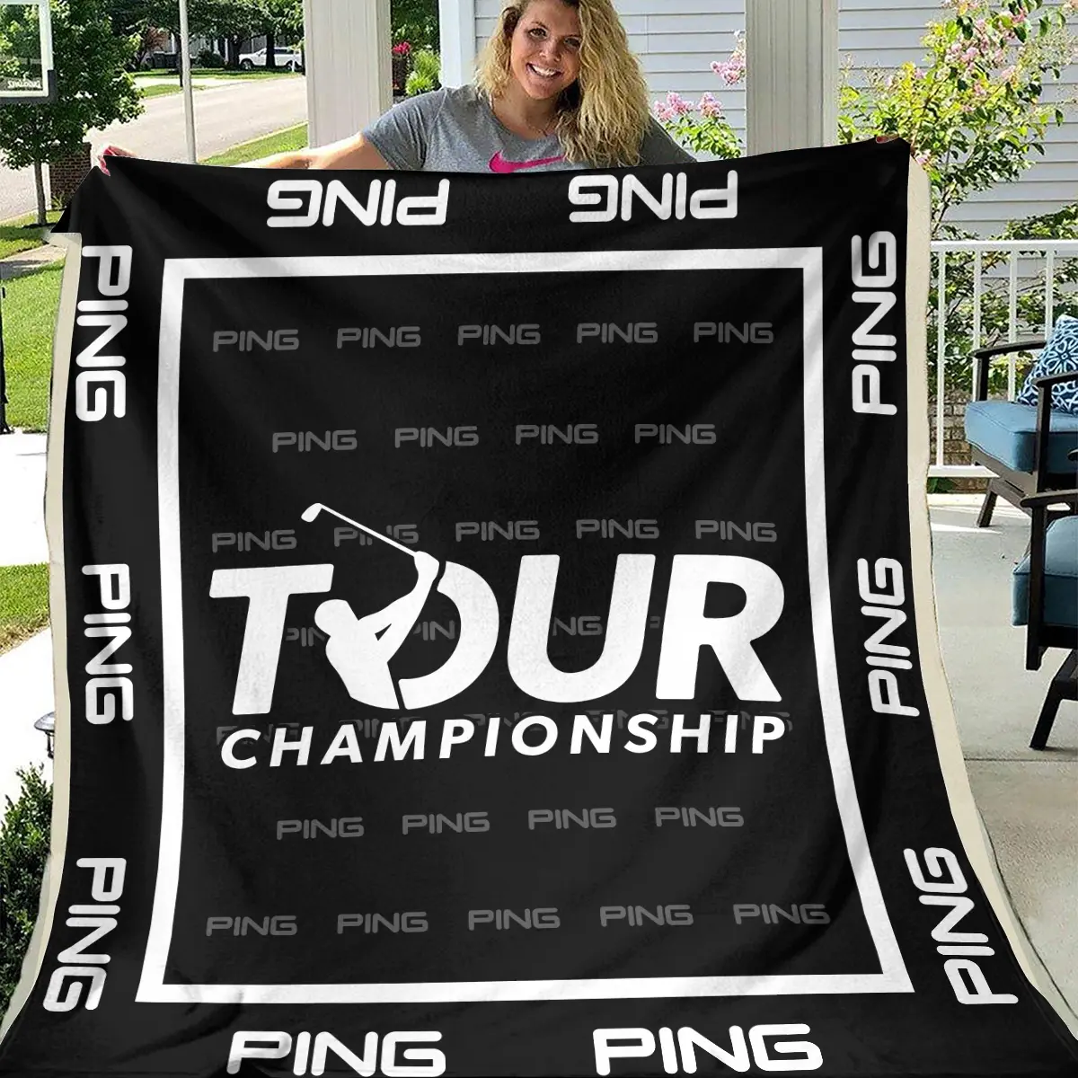 TOUR Championship Tournament Ping Brand Exclusive Logo All Over Prints BLTC221024A01PIBLK - Blanket