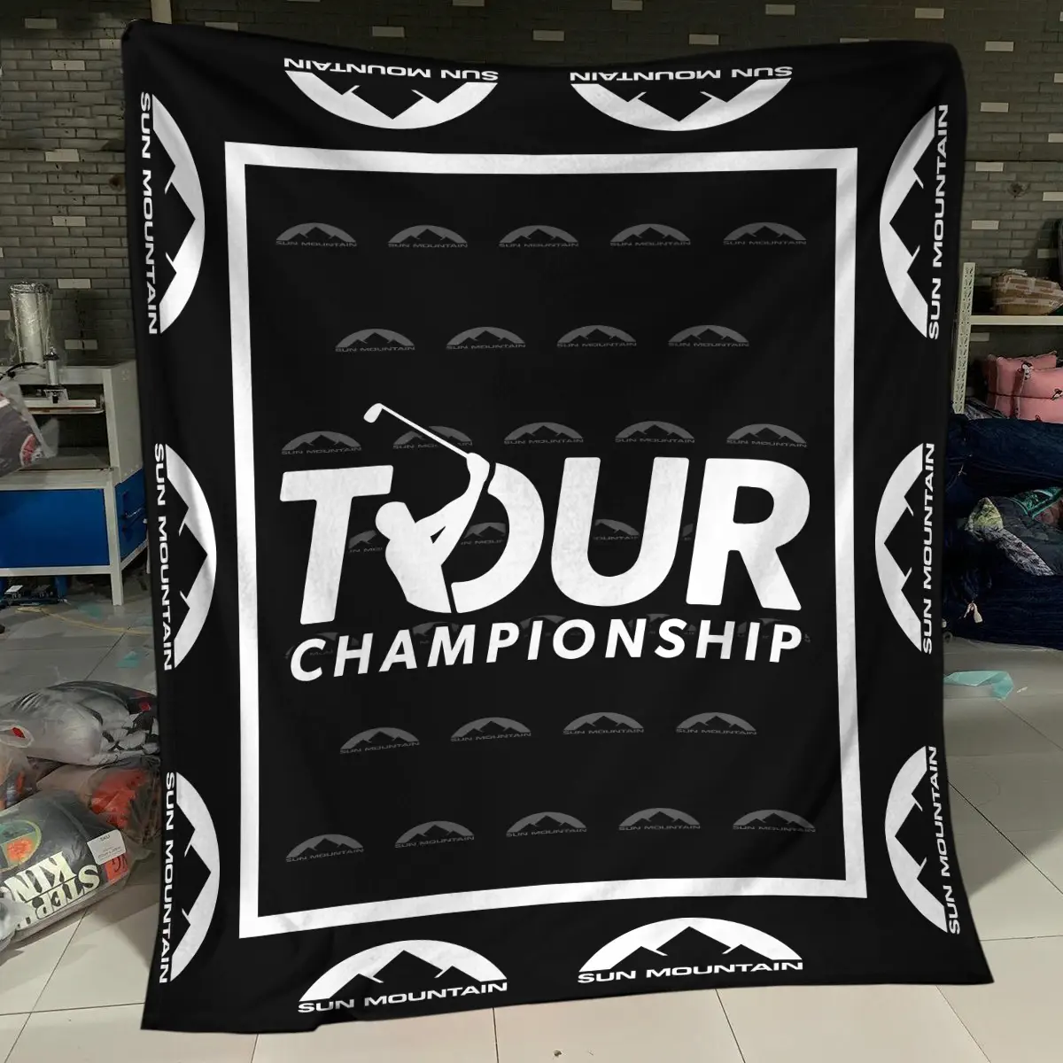 TOUR Championship Tournament Sun Mountain Brand Exclusive Logo All Over Prints BLTC221024A01SMBLK - Blanket