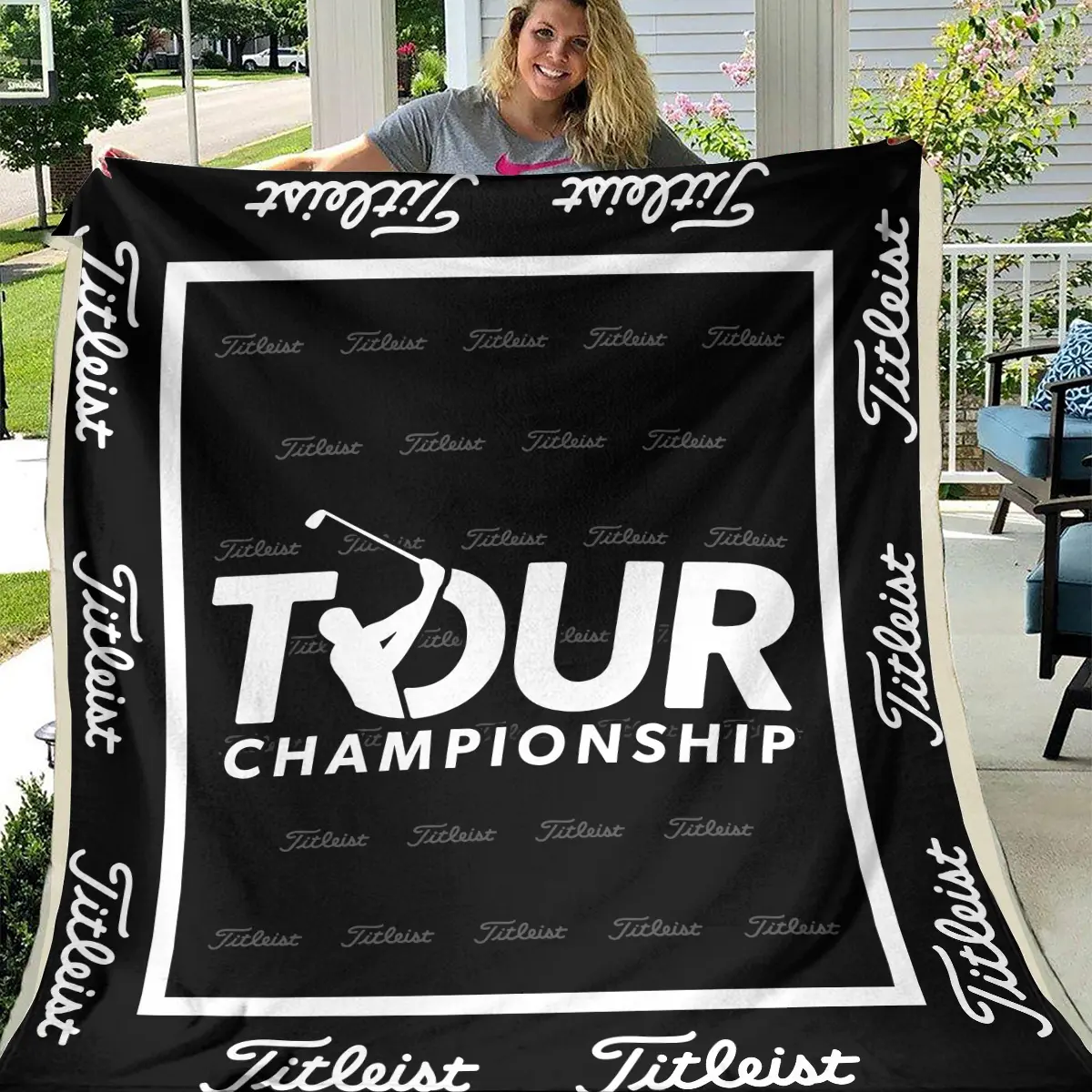 TOUR Championship Tournament Titleist Brand Exclusive Logo All Over Prints BLTC221024A01TLBLK - Blanket