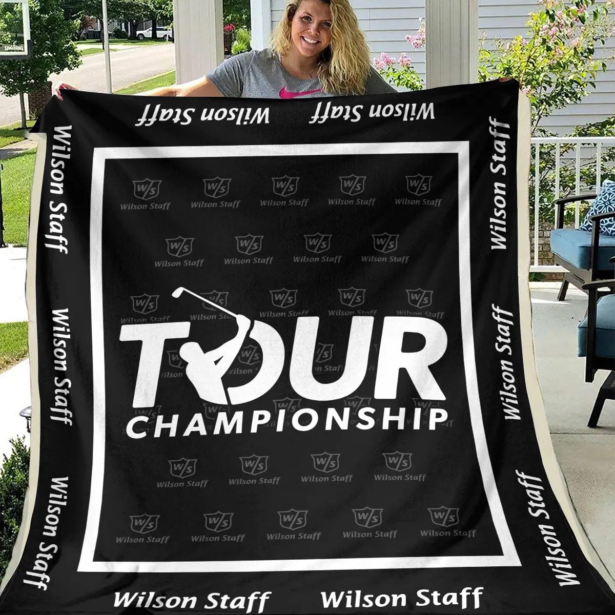 TOUR Championship Tournament Wilson Staff Brand Exclusive Logo All Over Prints BLTC221024A01WSBLK - Blanket