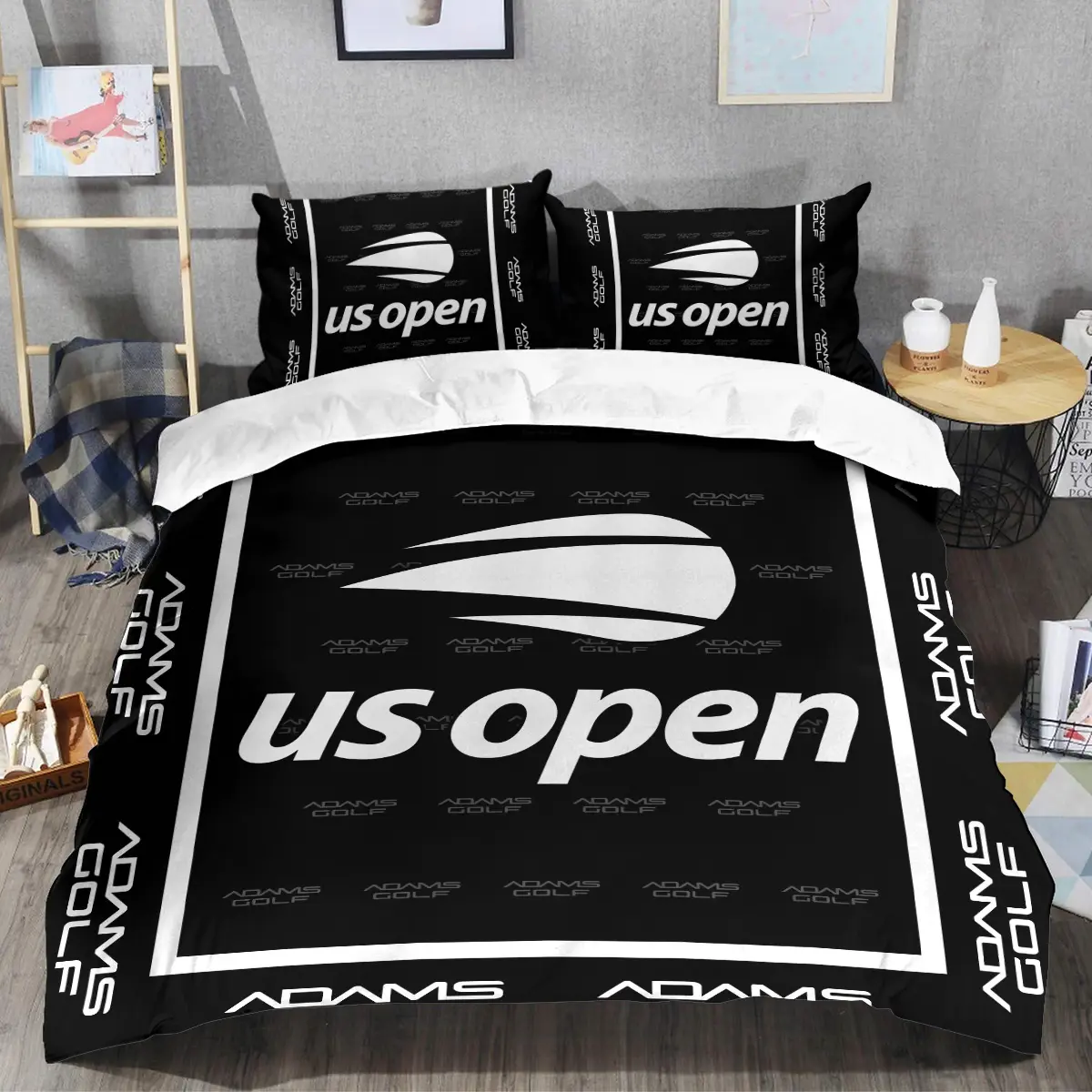 U.S. Open Tournament Adams Golf Brand Exclusive Logo All Over Prints BLUSO221024A01AGSJT - Bedding Set