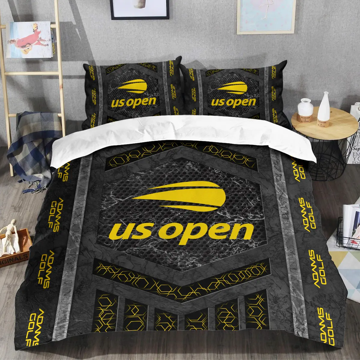 U.S. Open Tournament Adams Golf Brand Exclusive Logo All Over Prints BLUSO231024A01AGSJT - Bedding Set