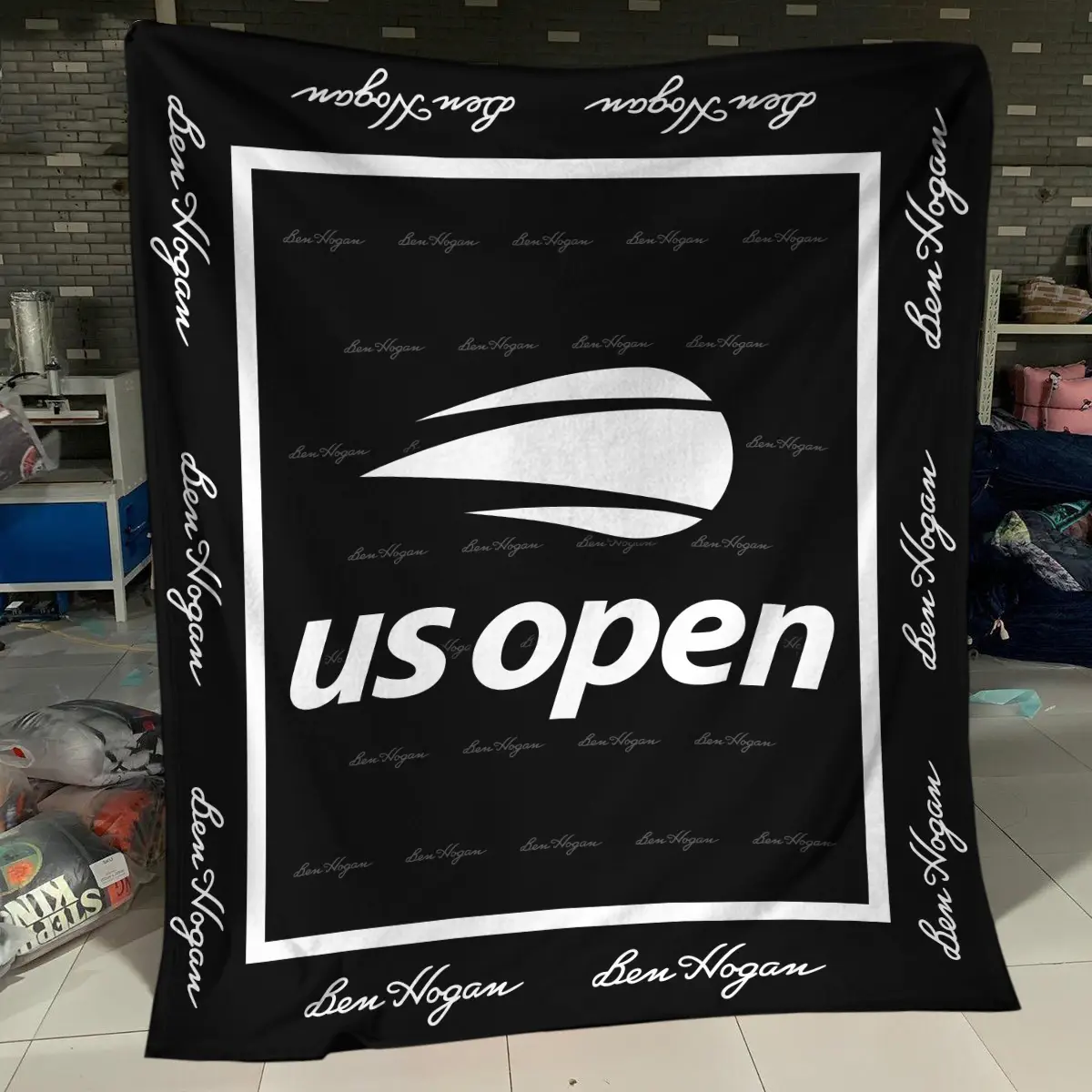 U.S. Open Tournament Ben Hogan Brand Exclusive Logo All Over Prints BLUSO221024A01BHBLK - Blanket