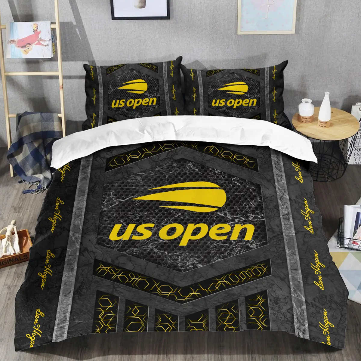 U.S. Open Tournament Ben Hogan Brand Exclusive Logo All Over Prints BLUSO231024A01BHSJT - Bedding Set