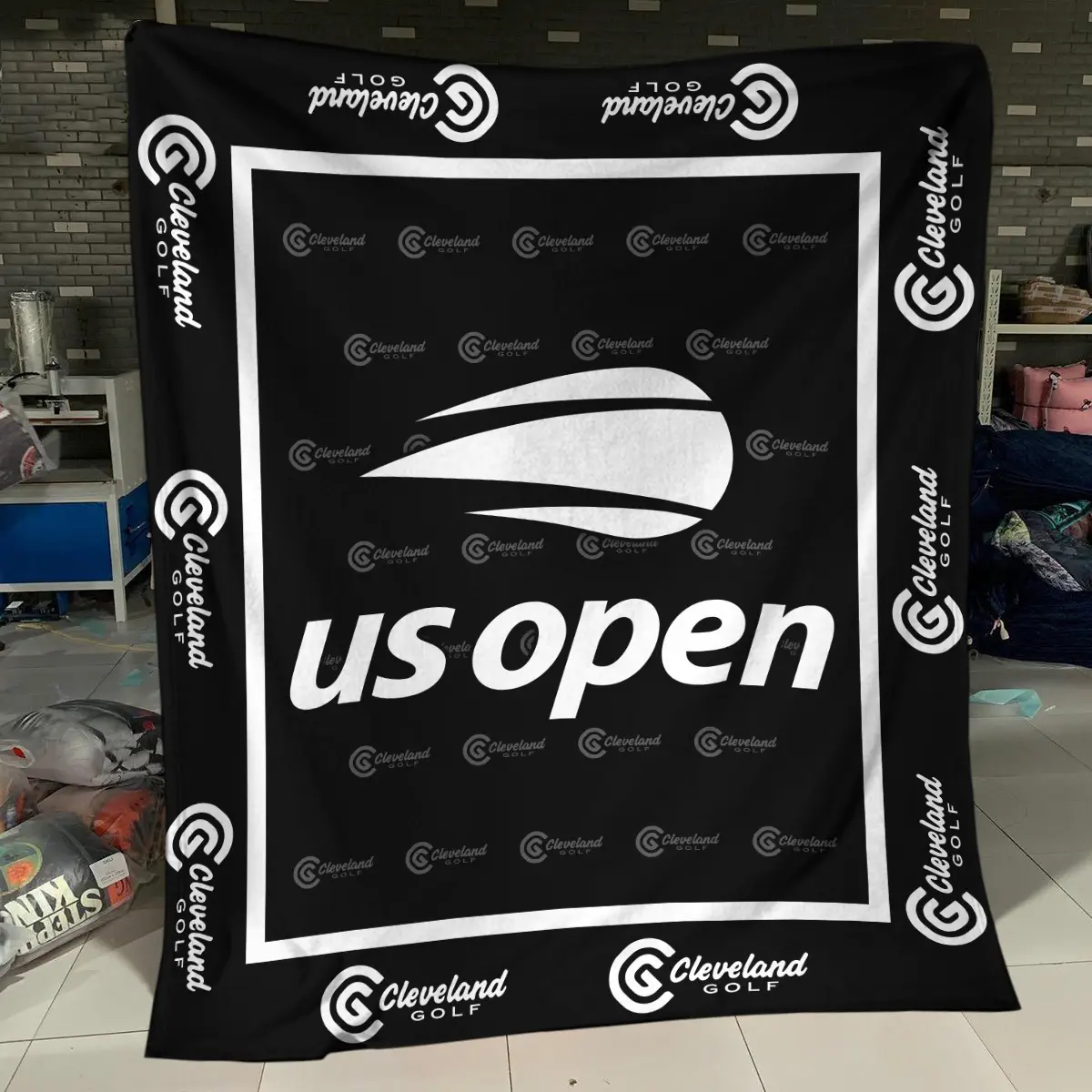 U.S. Open Tournament Cleveland Golf Brand Exclusive Logo All Over Prints BLUSO221024A01CLBLK - Blanket