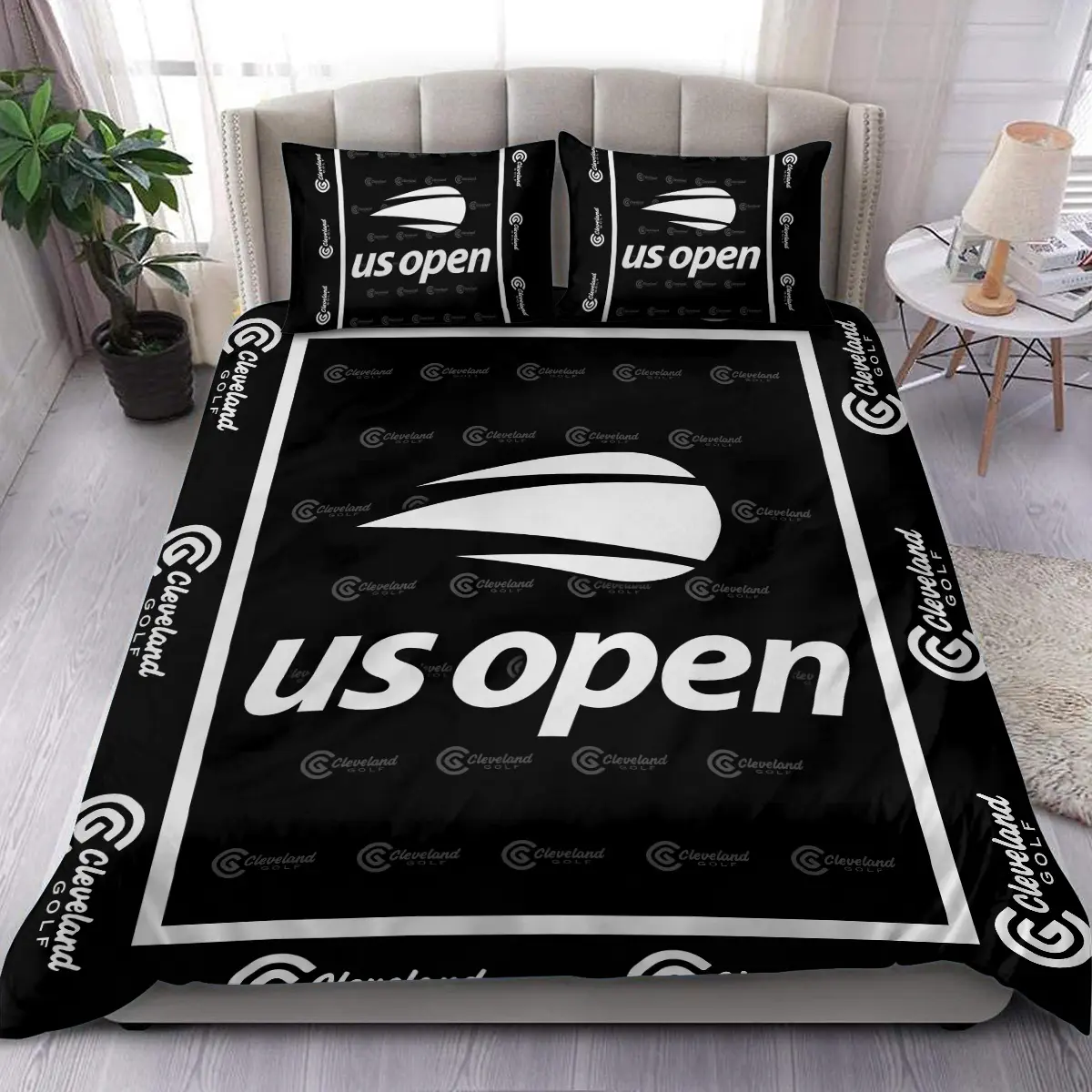 U.S. Open Tournament Cleveland Golf Brand Exclusive Logo All Over Prints BLUSO221024A01CLSJT - Bedding Set