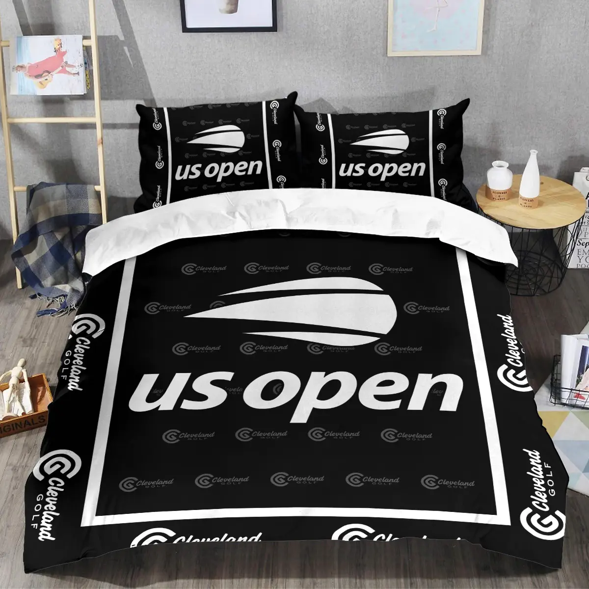 U.S. Open Tournament Cleveland Golf Brand Exclusive Logo All Over Prints BLUSO221024A01CLSJT - Bedding Set