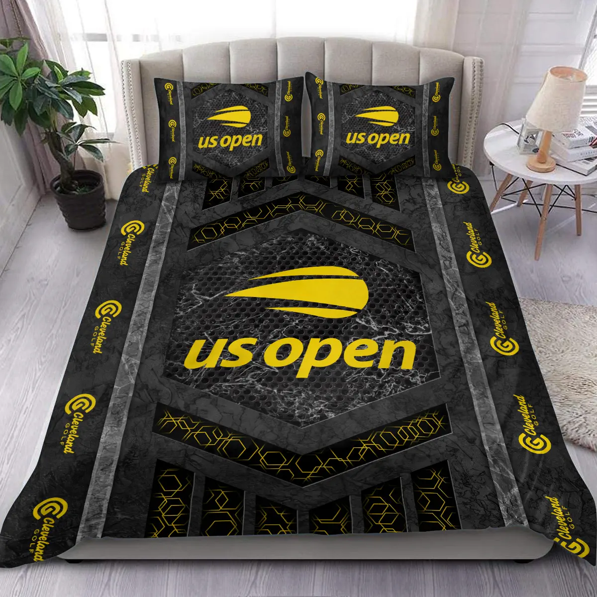 U.S. Open Tournament Cleveland Golf Brand Exclusive Logo All Over Prints BLUSO231024A01CLSJT - Bedding Set