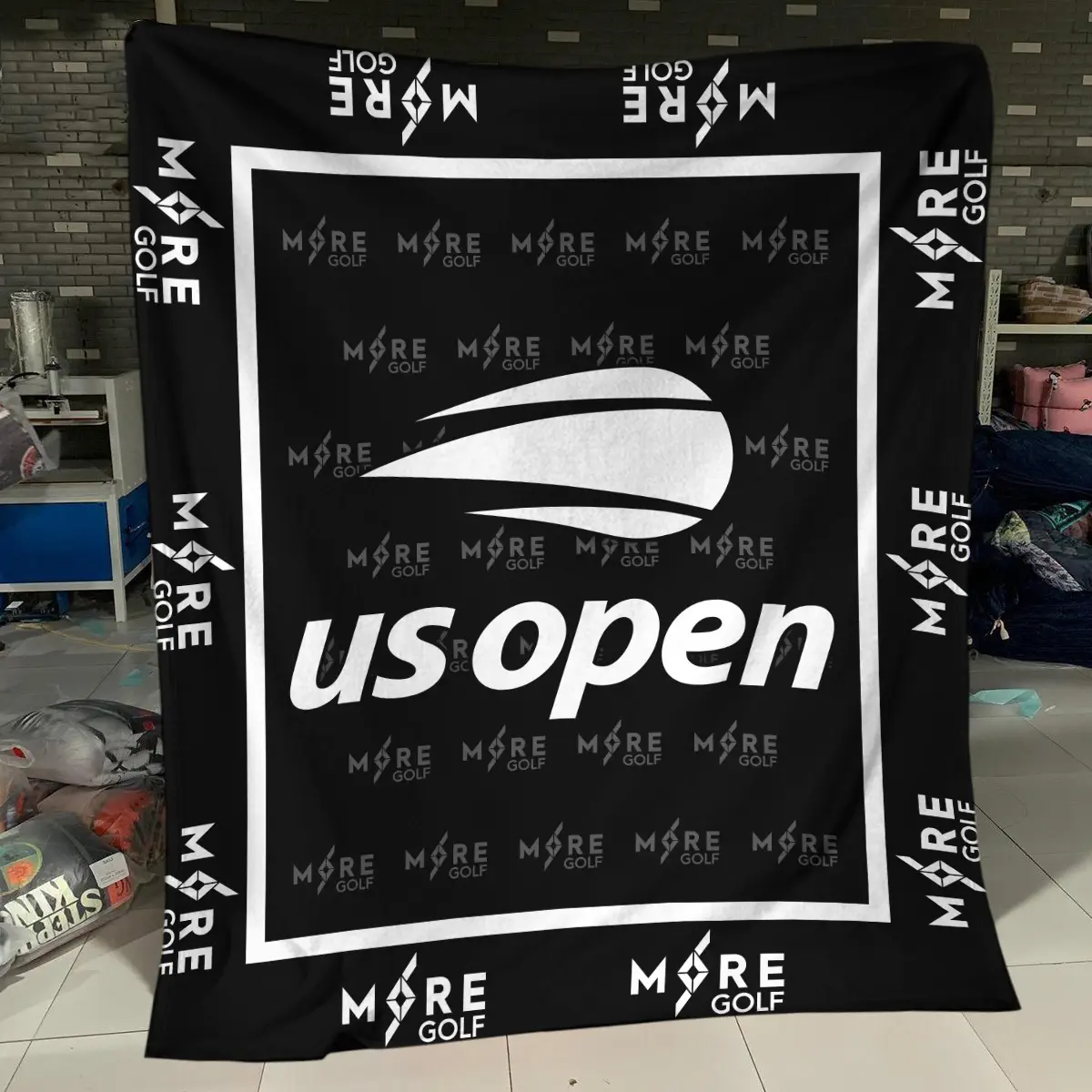 U.S. Open Tournament More Golf Brand Exclusive Logo All Over Prints BLUSO221024A01MORBLK - Blanket