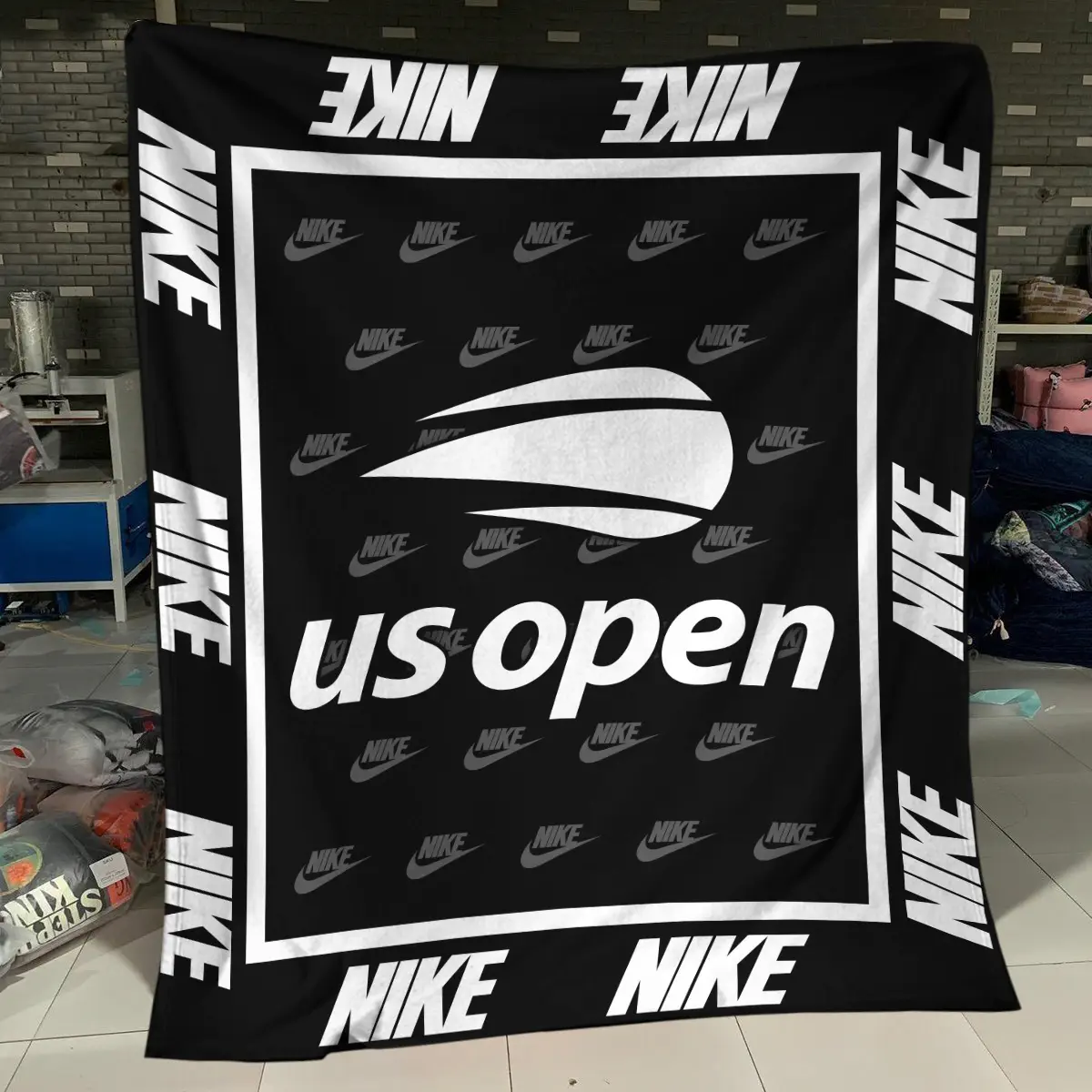 PGA Tour Tournament Nike Brand Exclusive Logo All Over Prints BLPGT221024A01NKBLK - Blanket