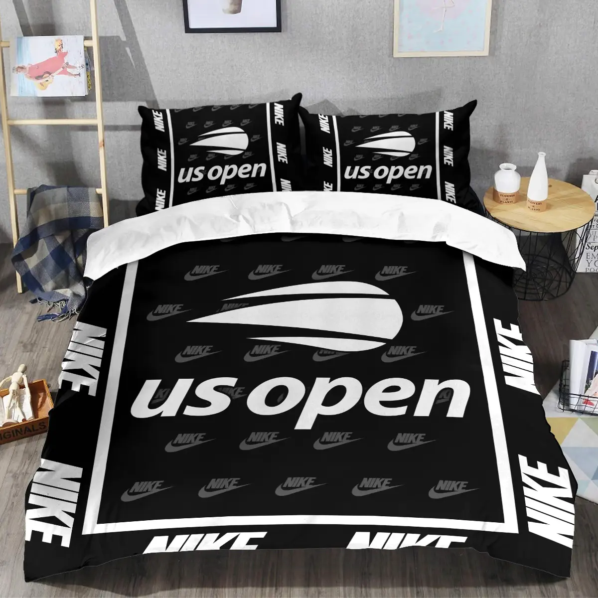 U.S. Open Tournament Nike Brand Exclusive Logo All Over Prints BLUSO221024A01NKSJT - Bedding Set