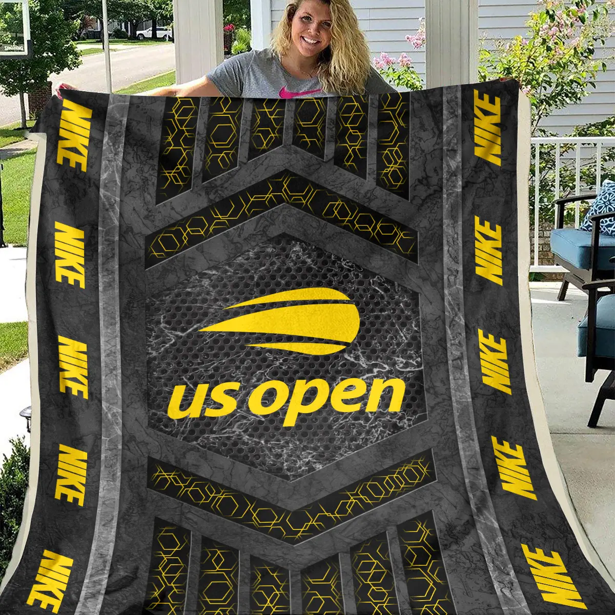 U.S. Open Tournament Nike Brand Exclusive Logo All Over Prints BLUSO231024A01NKBLK - Blanket