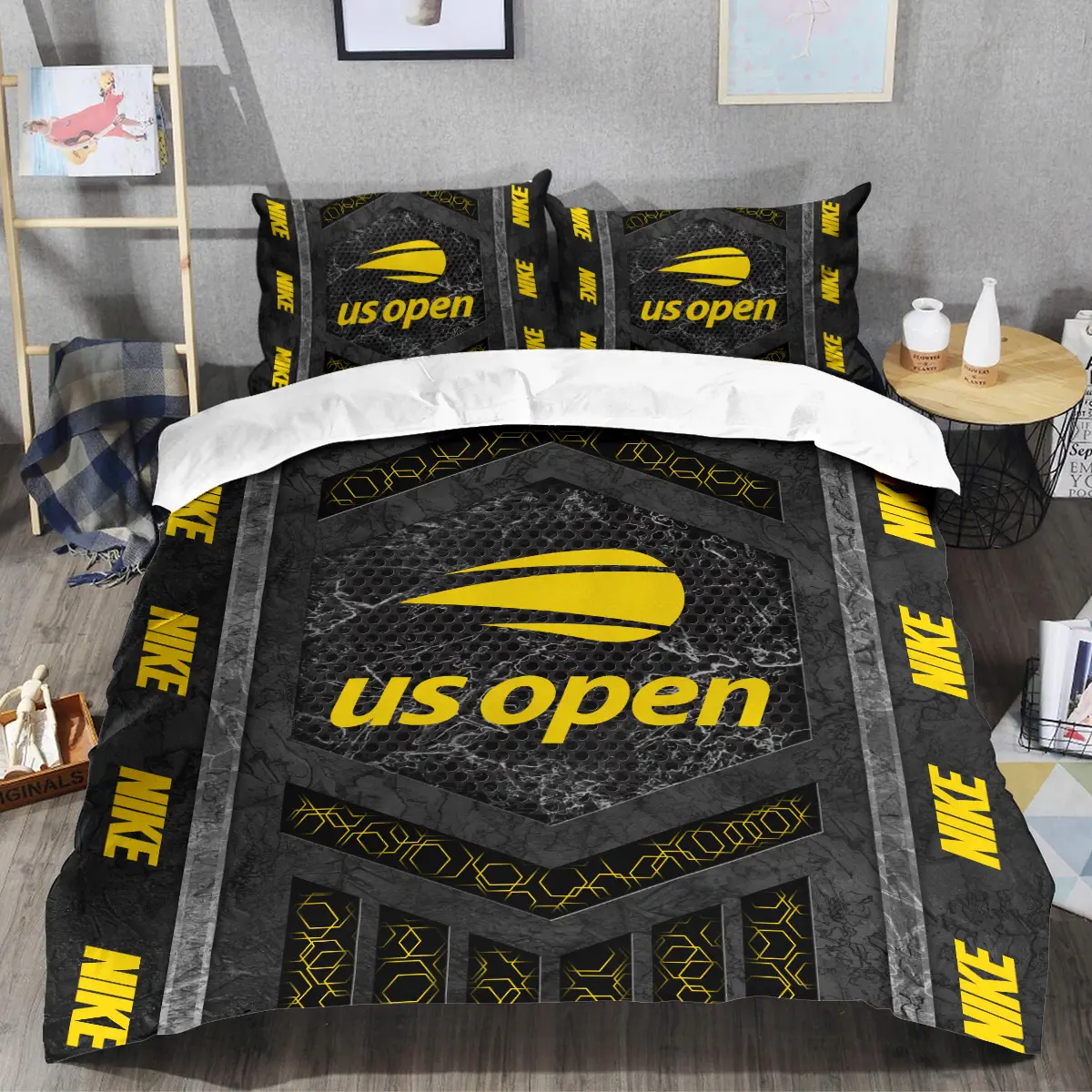 U.S. Open Tournament Nike Brand Exclusive Logo All Over Prints BLUSO231024A01NKSJT - Bedding Set