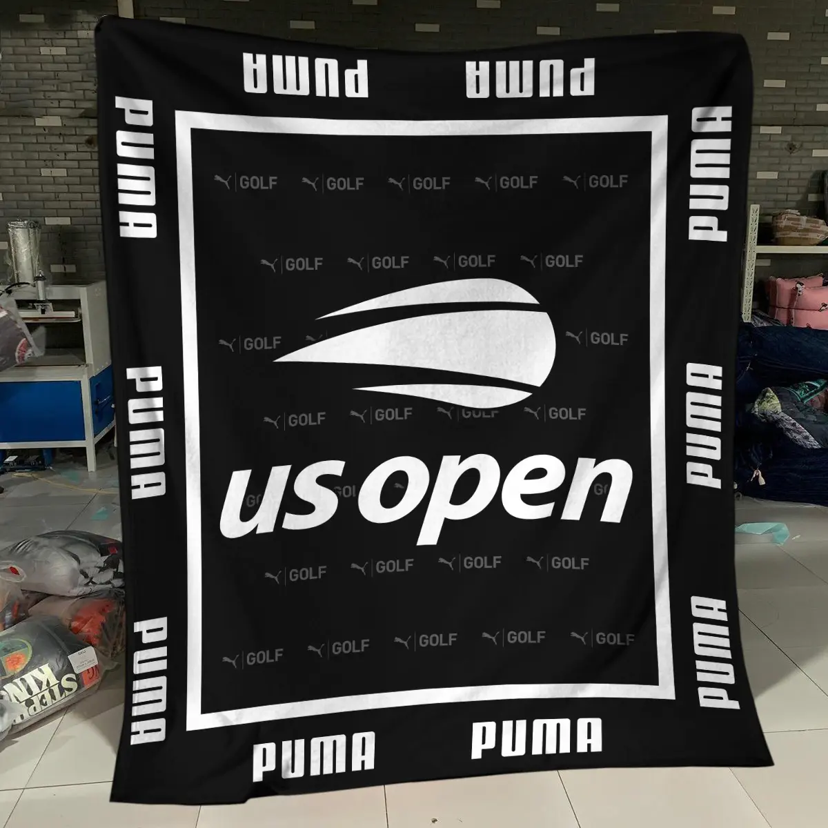 U.S. Open Tournament PUMA Golf Brand Exclusive Logo All Over Prints BLUSO221024A01PUMBLK - Blanket