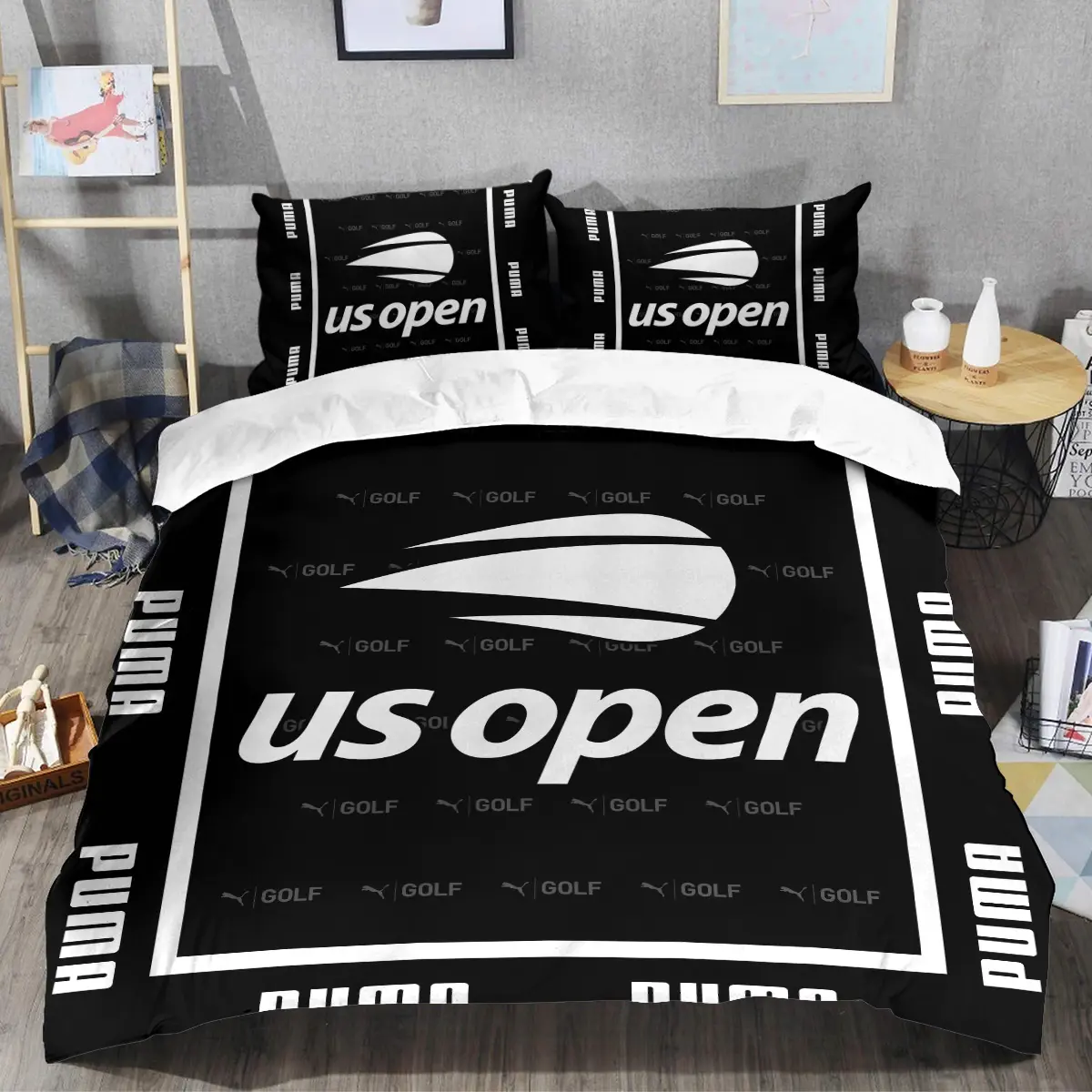 U.S. Open Tournament PUMA Golf Brand Exclusive Logo All Over Prints BLUSO221024A01PUMSJT - Bedding Set